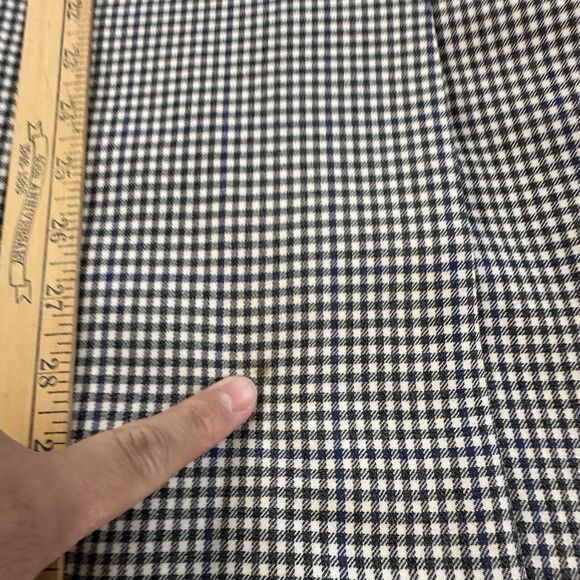 Samuelsohn Sport Coat 44R Houndstooth Blazer Black White Blue Flaws* - Picture 6 of 9